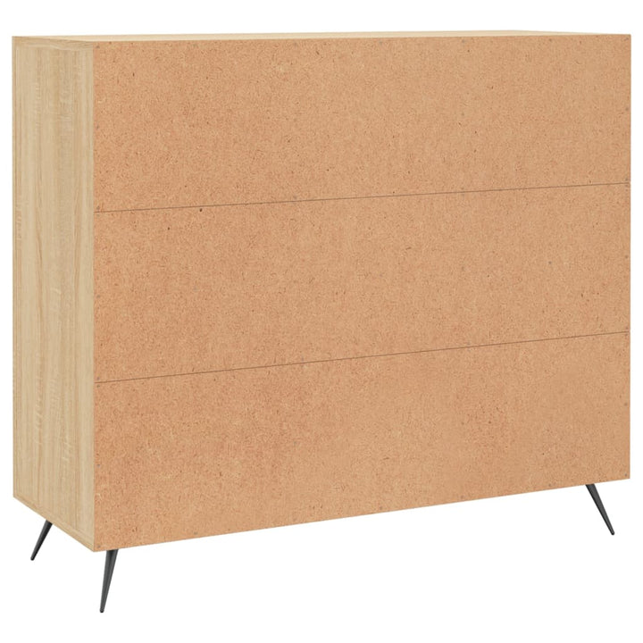 skab 90x34x80 cm konstrueret træ røget egetræsfarve