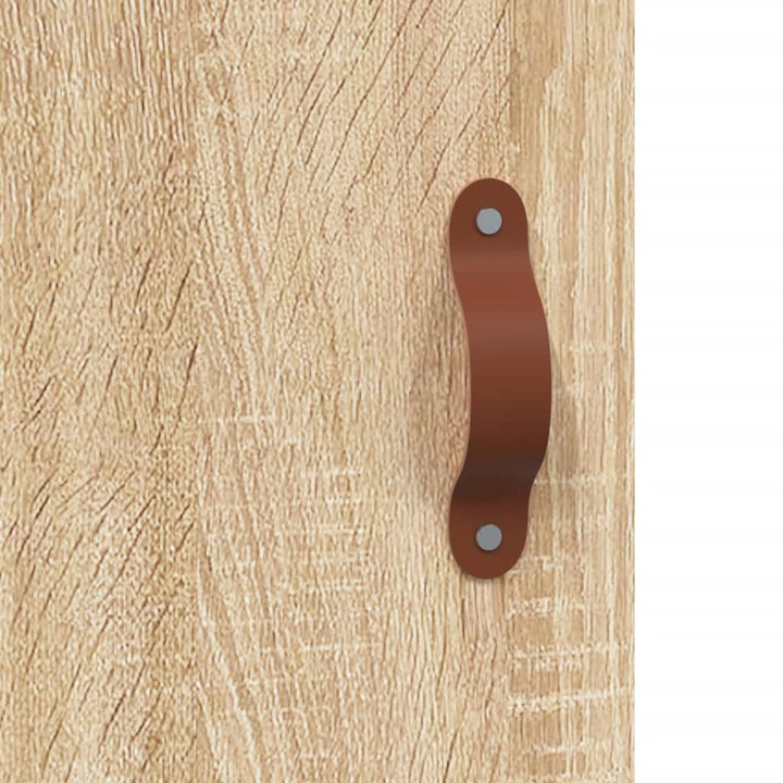 skab 90x34x80 cm konstrueret træ røget egetræsfarve