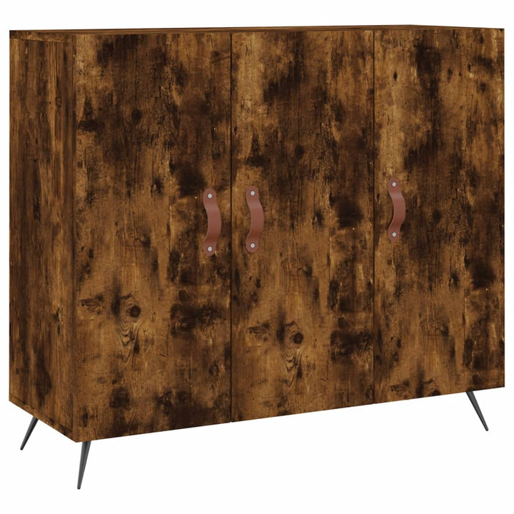 skab 90x34x80 cm konstrueret træ røget egetræsfarve