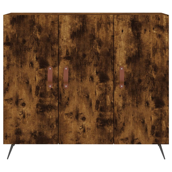 skab 90x34x80 cm konstrueret træ røget egetræsfarve