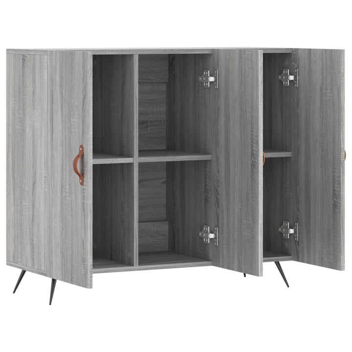skab 90x34x80 cm konstrueret træ grå sonoma-eg
