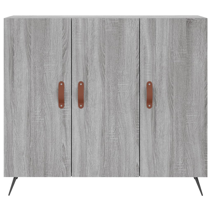 skab 90x34x80 cm konstrueret træ grå sonoma-eg