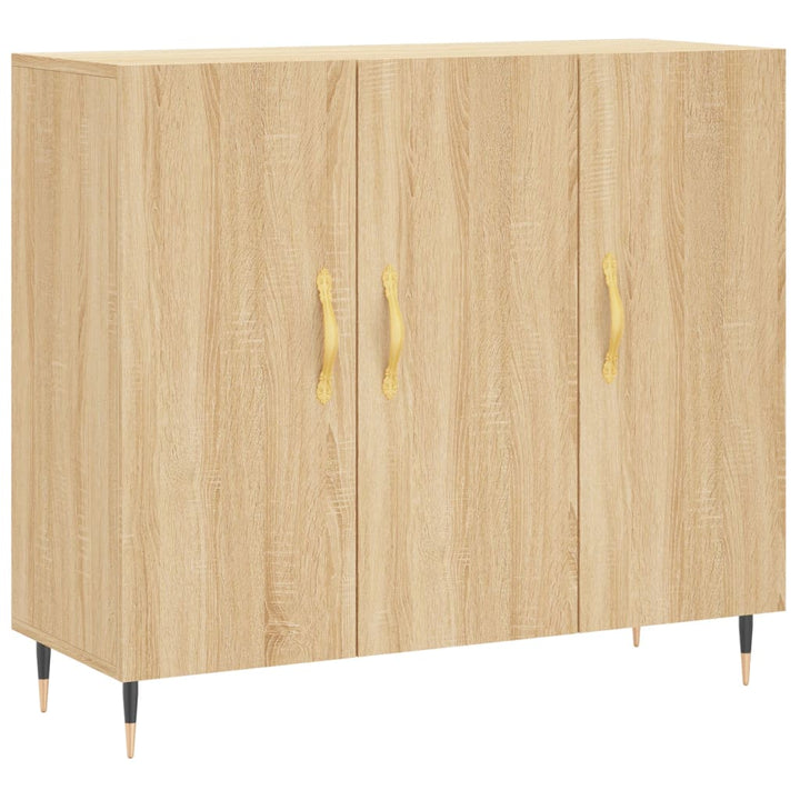 skab 90x34x80 cm konstrueret træ røget egetræsfarve