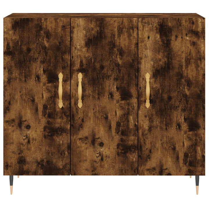 skab 90x34x80 cm konstrueret træ røget egetræsfarve