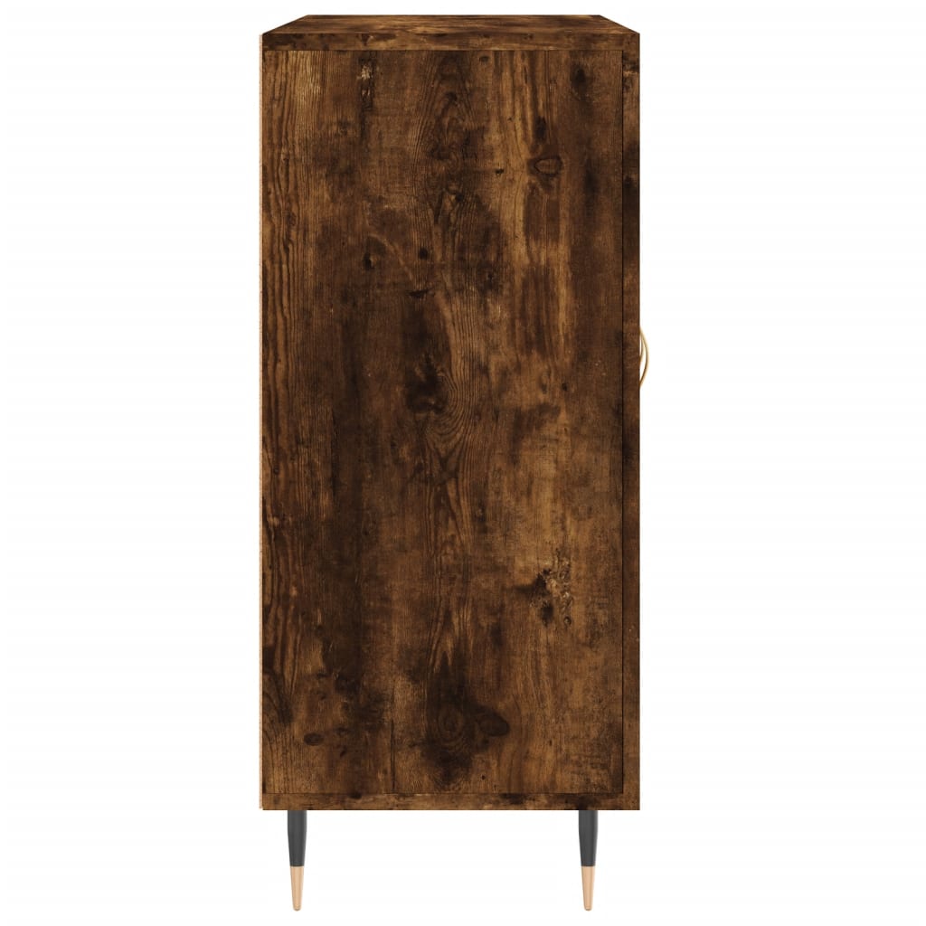 skab 90x34x80 cm konstrueret træ røget egetræsfarve