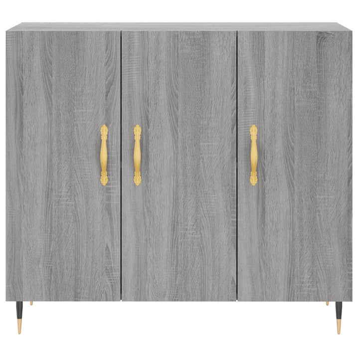 skab 90x34x80 cm konstrueret træ grå sonoma-eg