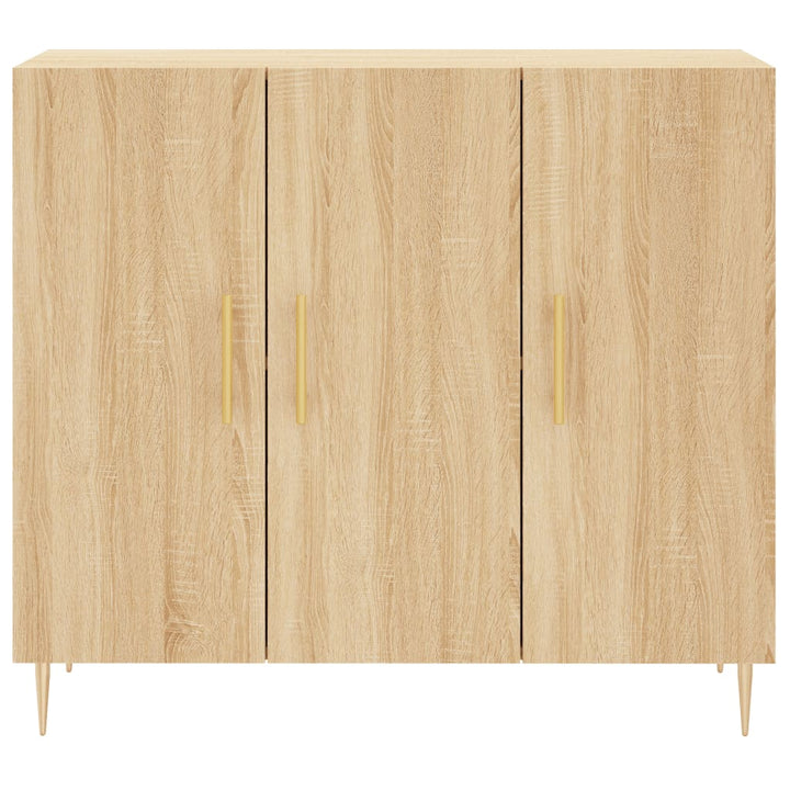 skab 90x34x80 cm konstrueret træ røget egetræsfarve