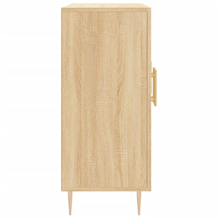 skab 90x34x80 cm konstrueret træ røget egetræsfarve