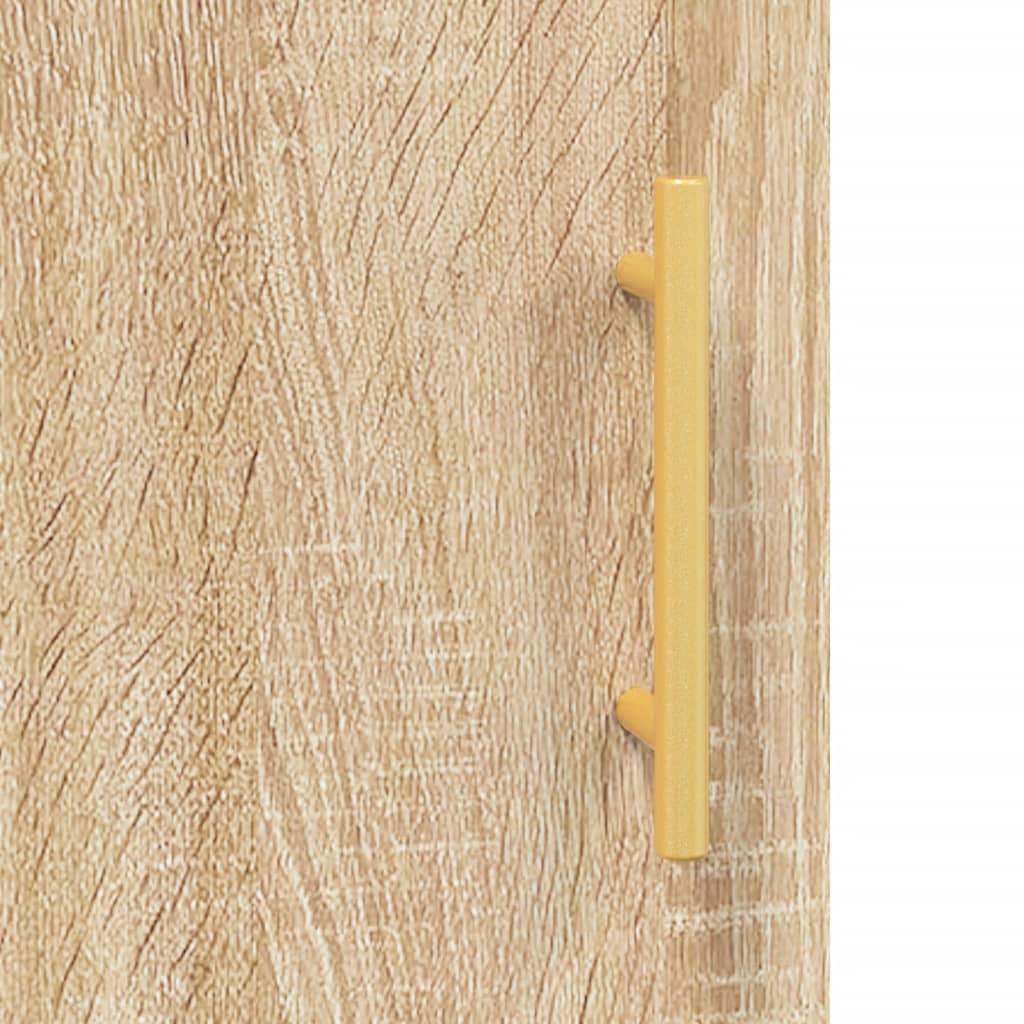 skab 90x34x80 cm konstrueret træ røget egetræsfarve