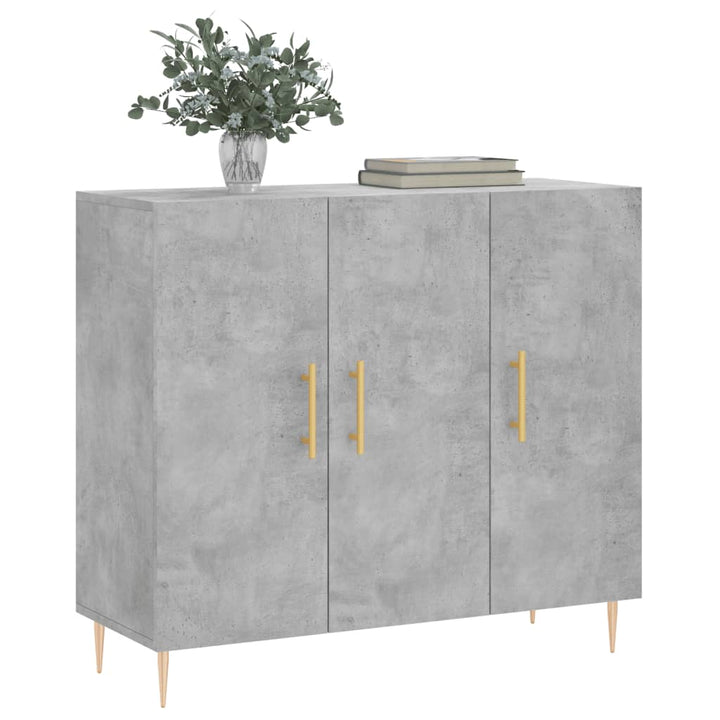 skab 90x34x80 cm konstrueret træ betongrå