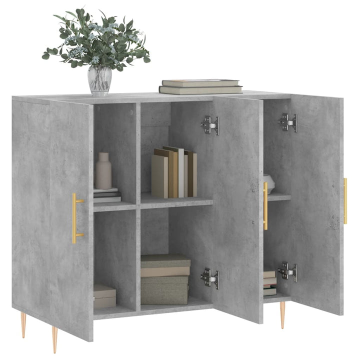skab 90x34x80 cm konstrueret træ betongrå