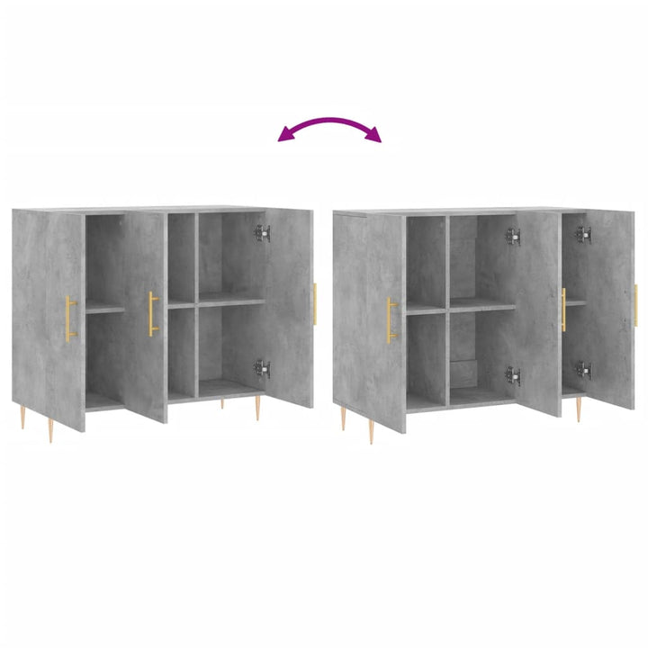 skab 90x34x80 cm konstrueret træ betongrå