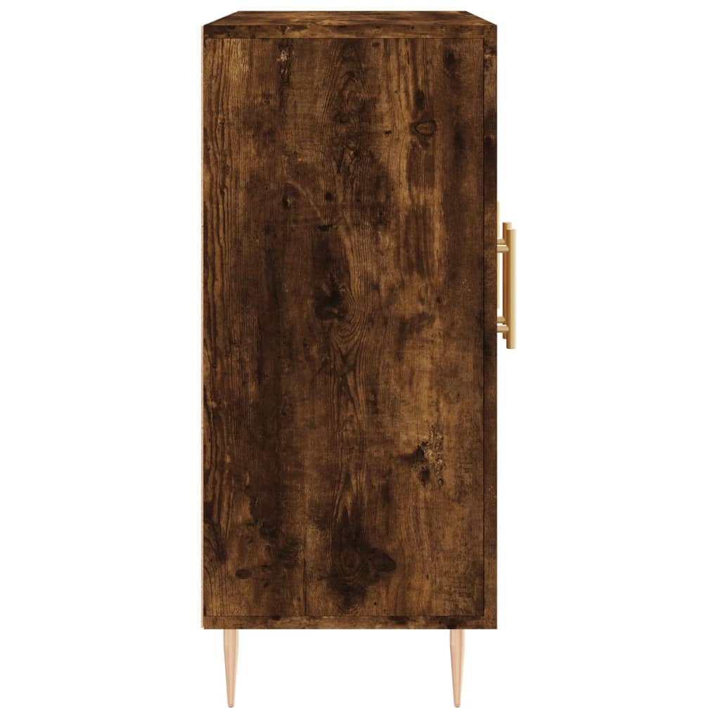 skab 90x34x80 cm konstrueret træ røget egetræsfarve