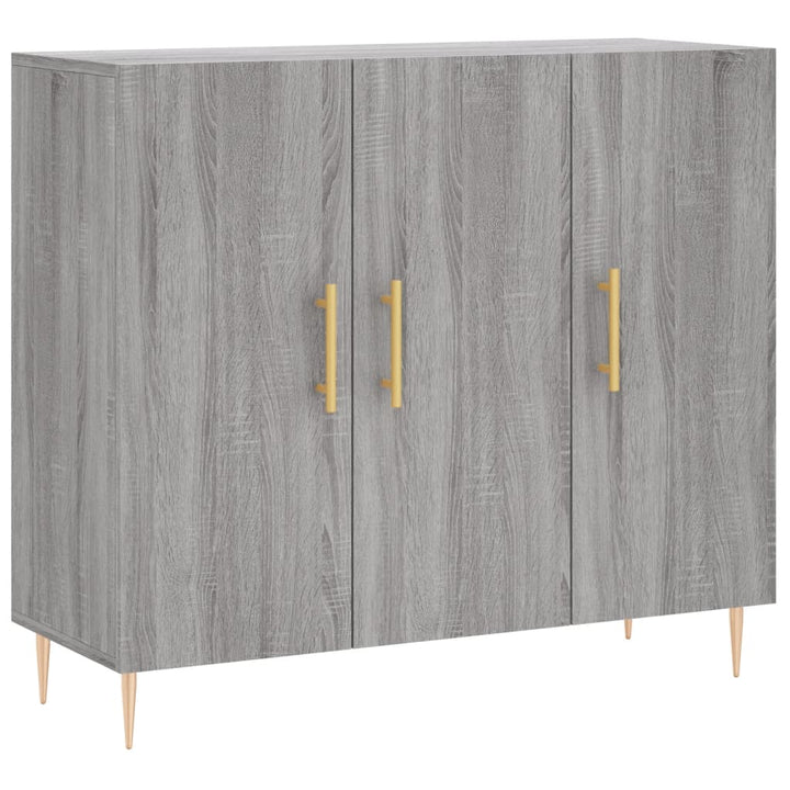 skab 90x34x80 cm konstrueret træ grå sonoma-eg