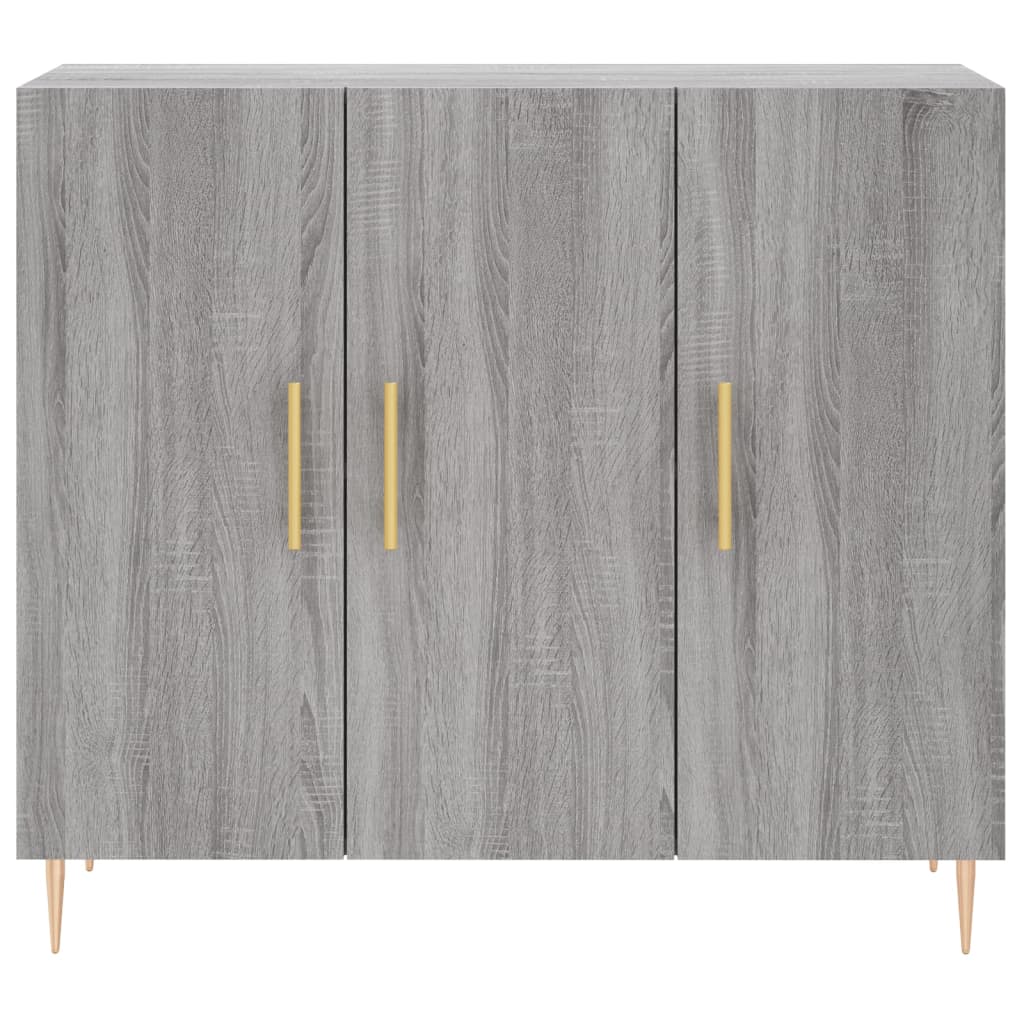 skab 90x34x80 cm konstrueret træ grå sonoma-eg