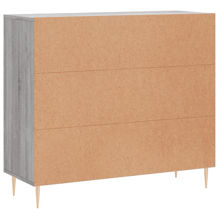 skab 90x34x80 cm konstrueret træ grå sonoma-eg