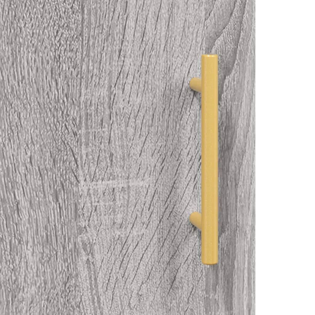 skab 90x34x80 cm konstrueret træ grå sonoma-eg