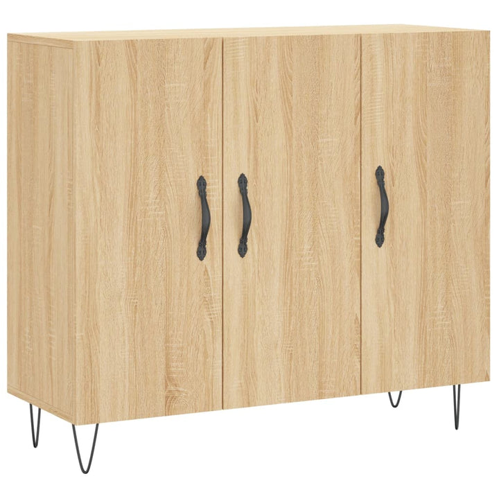skab 90x34x80 cm konstrueret træ røget egetræsfarve