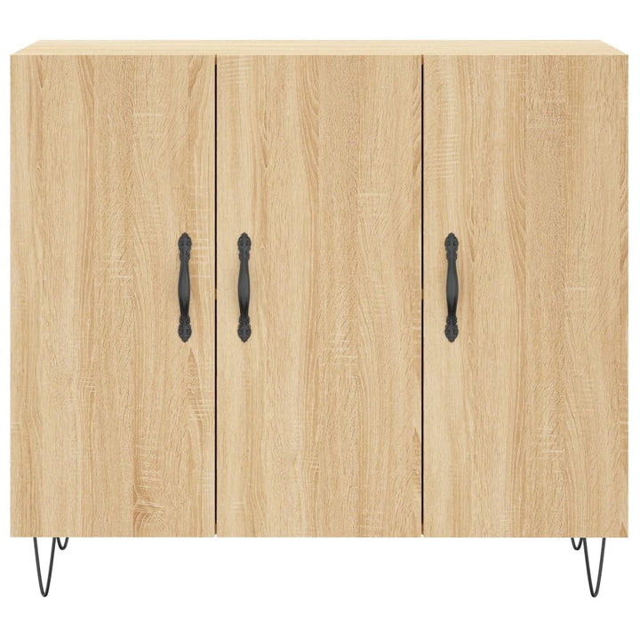 skab 90x34x80 cm konstrueret træ røget egetræsfarve