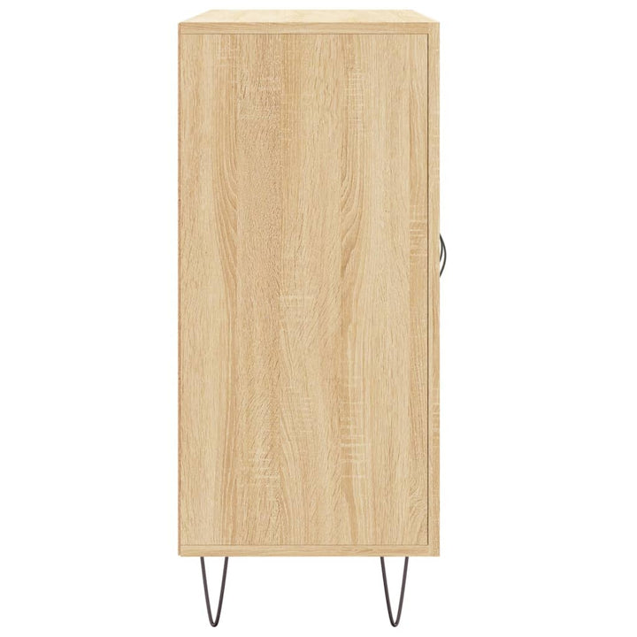 skab 90x34x80 cm konstrueret træ røget egetræsfarve