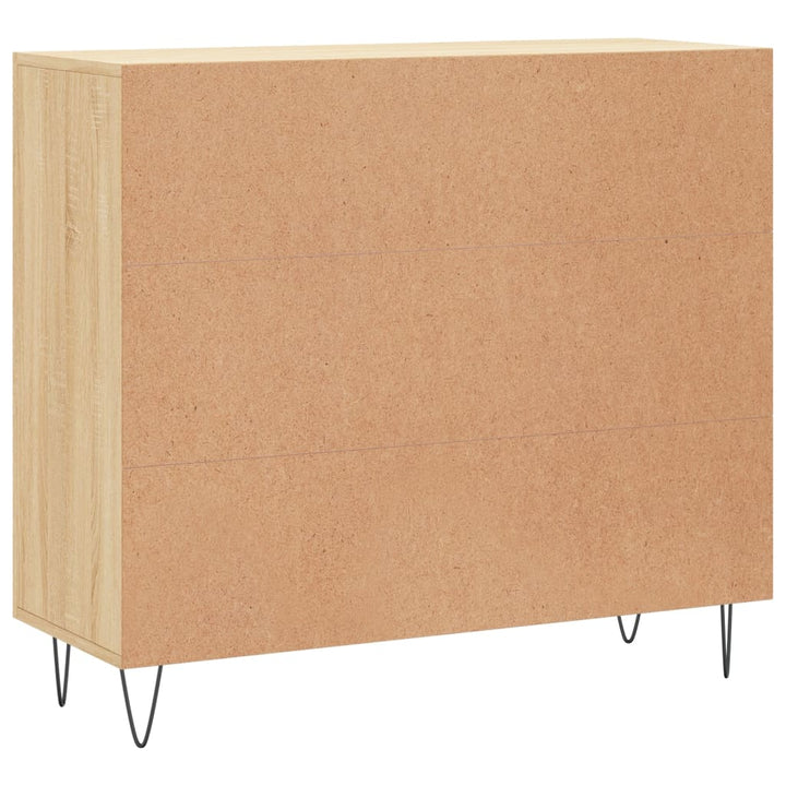 skab 90x34x80 cm konstrueret træ røget egetræsfarve