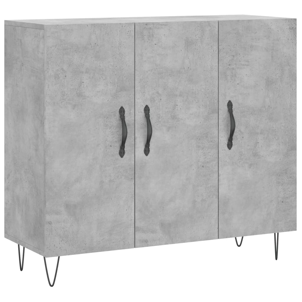 skab 90x34x80 cm konstrueret træ betongrå