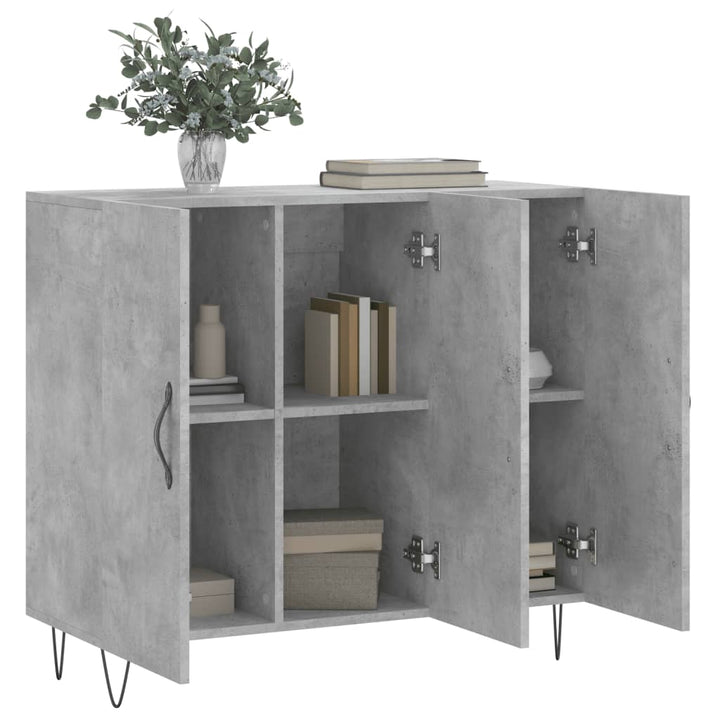 skab 90x34x80 cm konstrueret træ betongrå