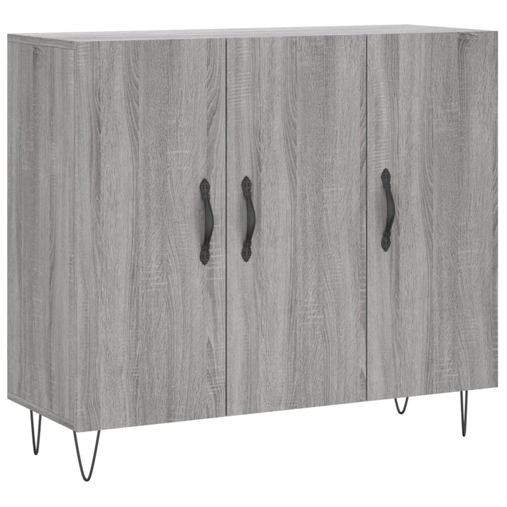 skab 90x34x80 cm konstrueret træ grå sonoma-eg