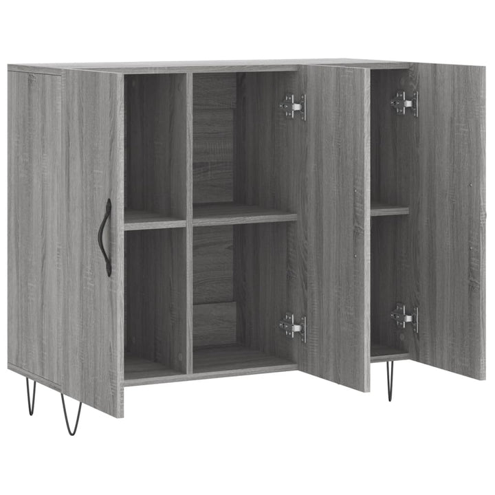 skab 90x34x80 cm konstrueret træ grå sonoma-eg