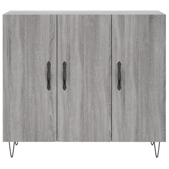 skab 90x34x80 cm konstrueret træ grå sonoma-eg