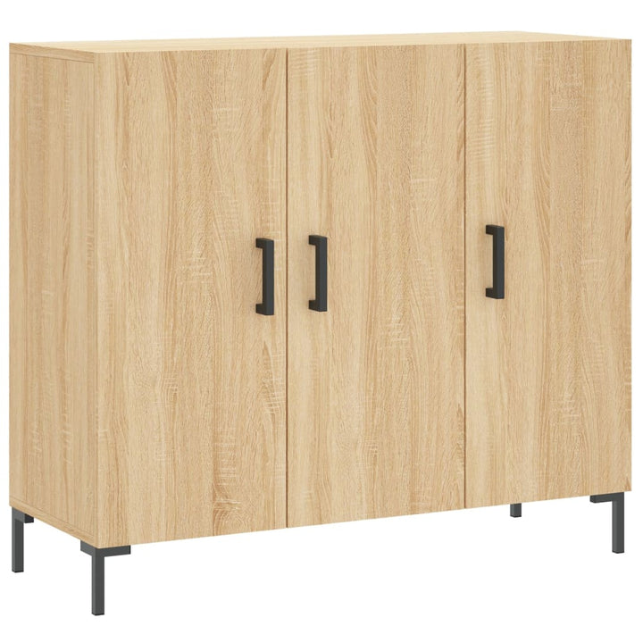 skab 90x34x80 cm konstrueret træ røget egetræsfarve