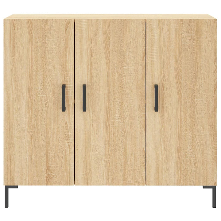 skab 90x34x80 cm konstrueret træ røget egetræsfarve