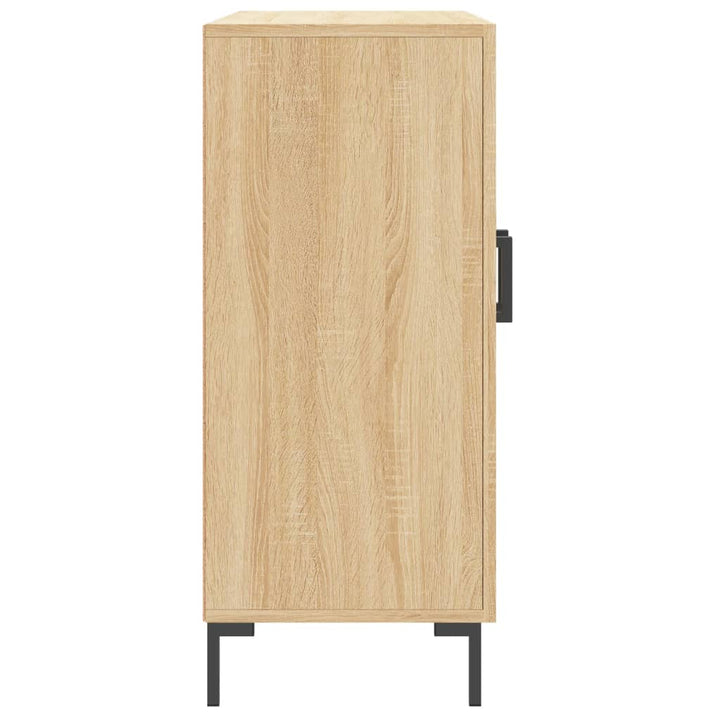 skab 90x34x80 cm konstrueret træ røget egetræsfarve