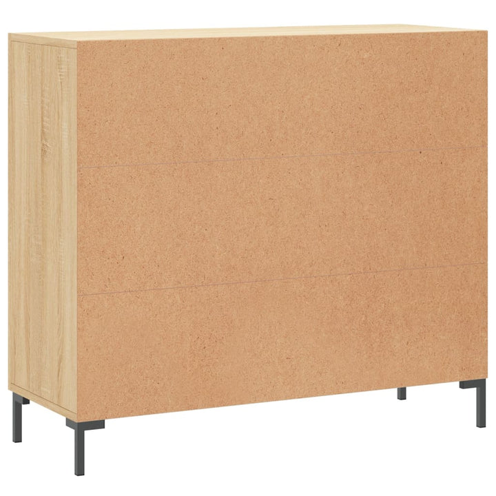 skab 90x34x80 cm konstrueret træ røget egetræsfarve
