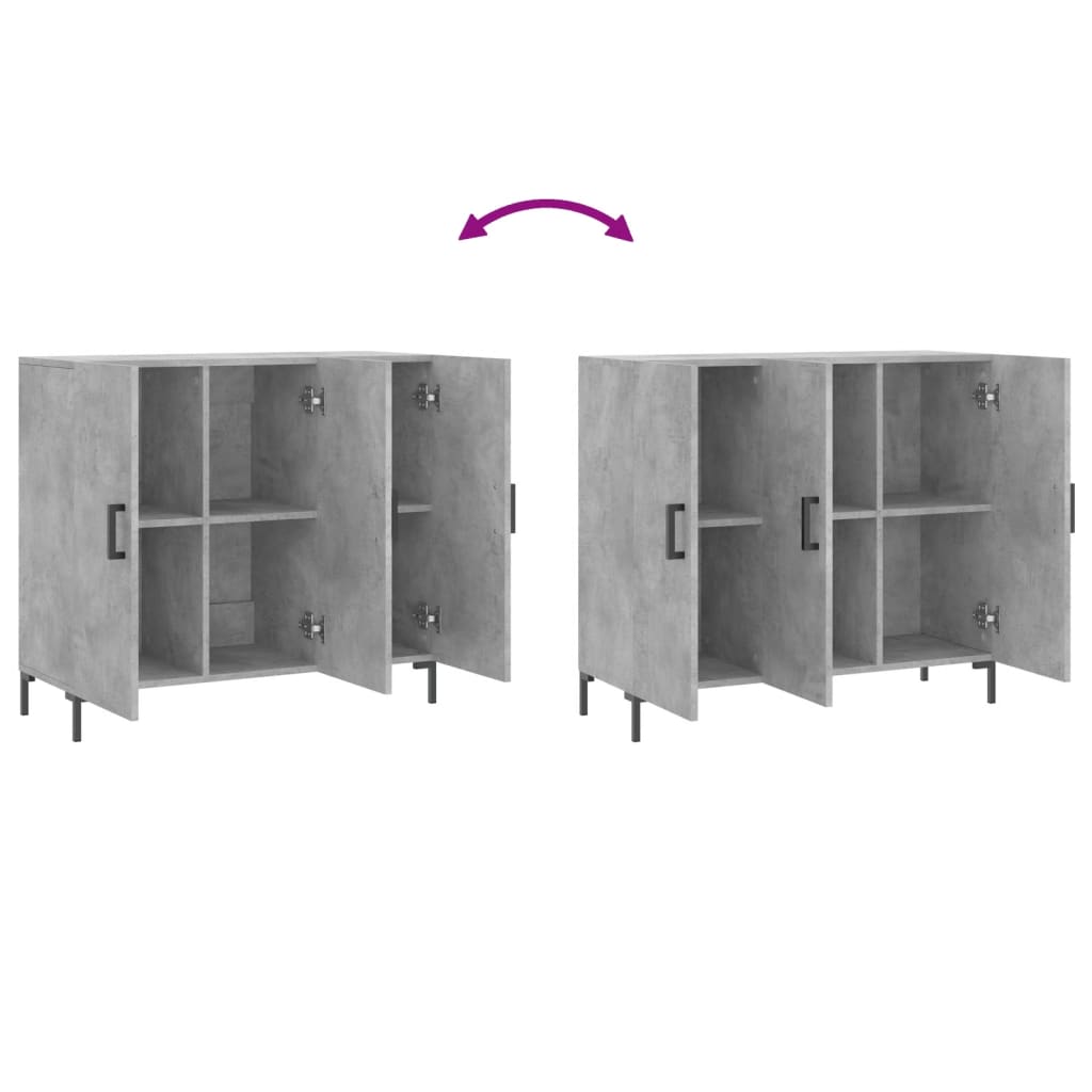 skab 90x34x80 cm konstrueret træ betongrå