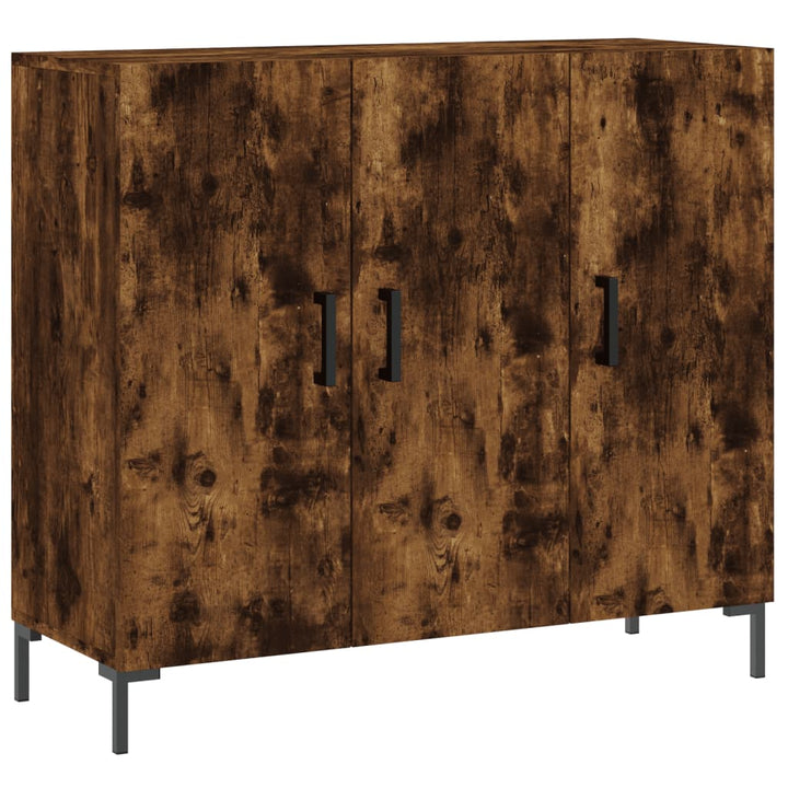 skab 90x34x80 cm konstrueret træ røget egetræsfarve