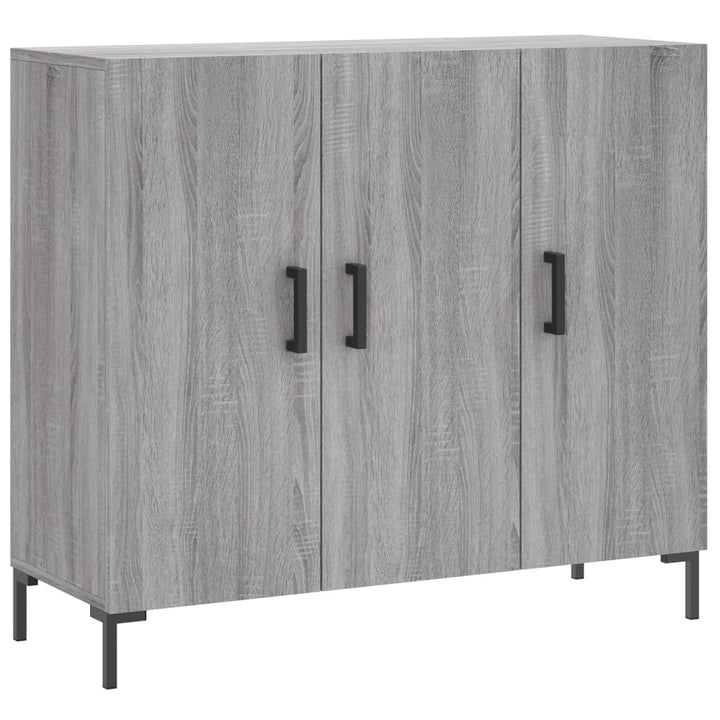 skab 90x34x80 cm konstrueret træ grå sonoma-eg