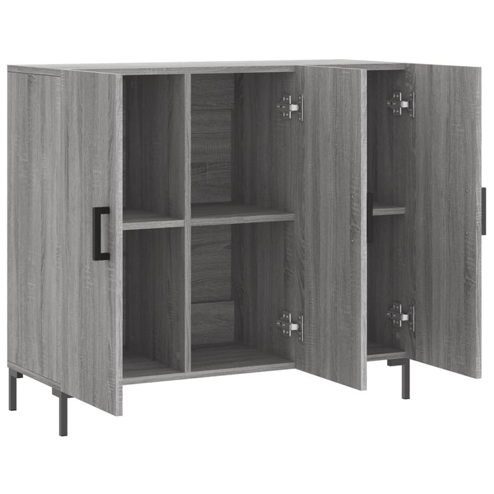 skab 90x34x80 cm konstrueret træ grå sonoma-eg