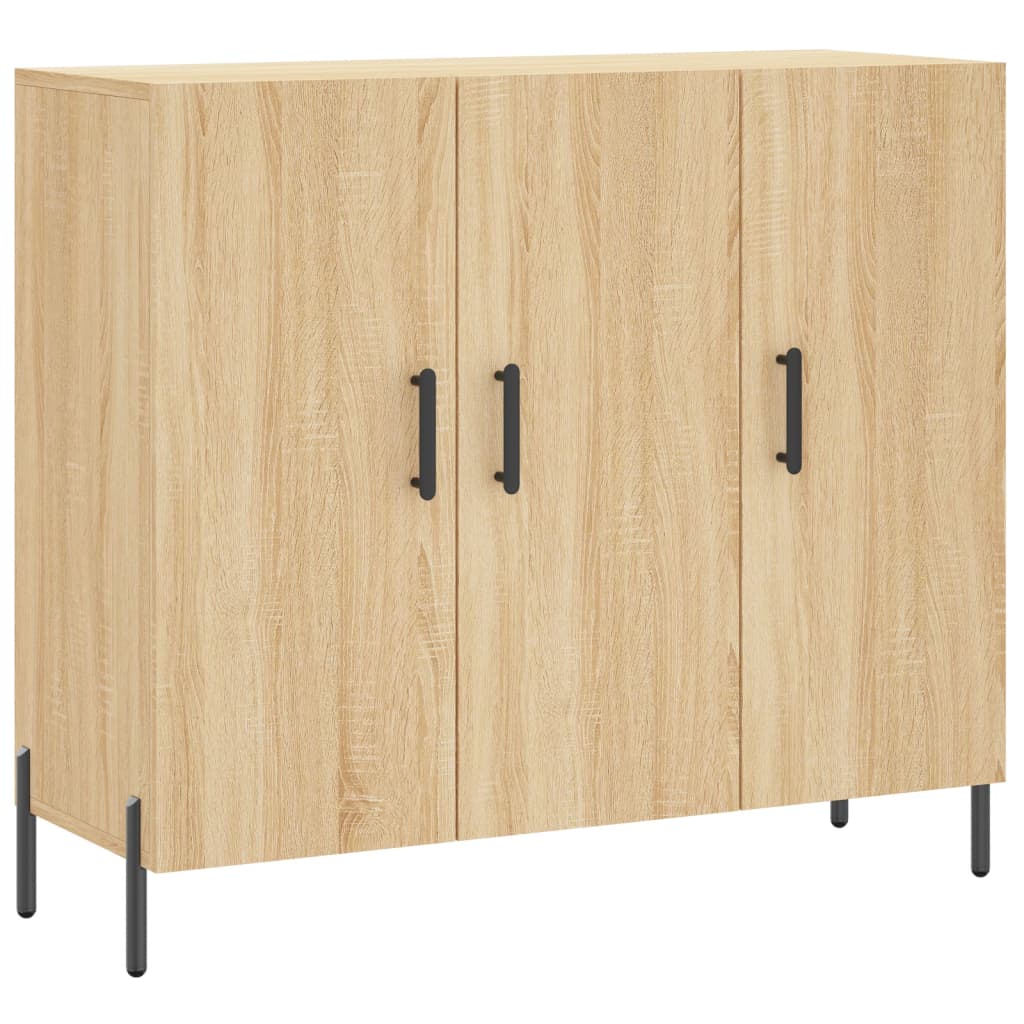 skab 90x34x80 cm konstrueret træ røget egetræsfarve