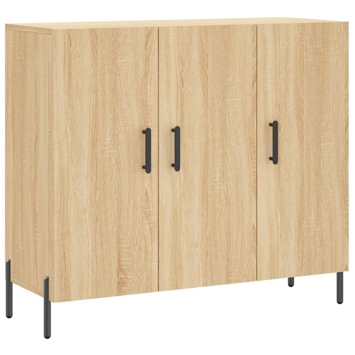 skab 90x34x80 cm konstrueret træ røget egetræsfarve