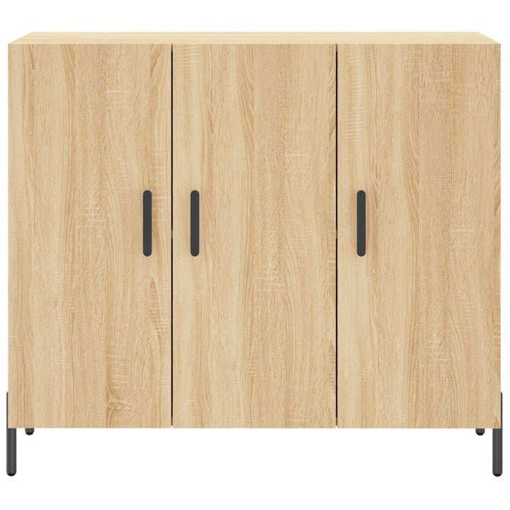 skab 90x34x80 cm konstrueret træ røget egetræsfarve
