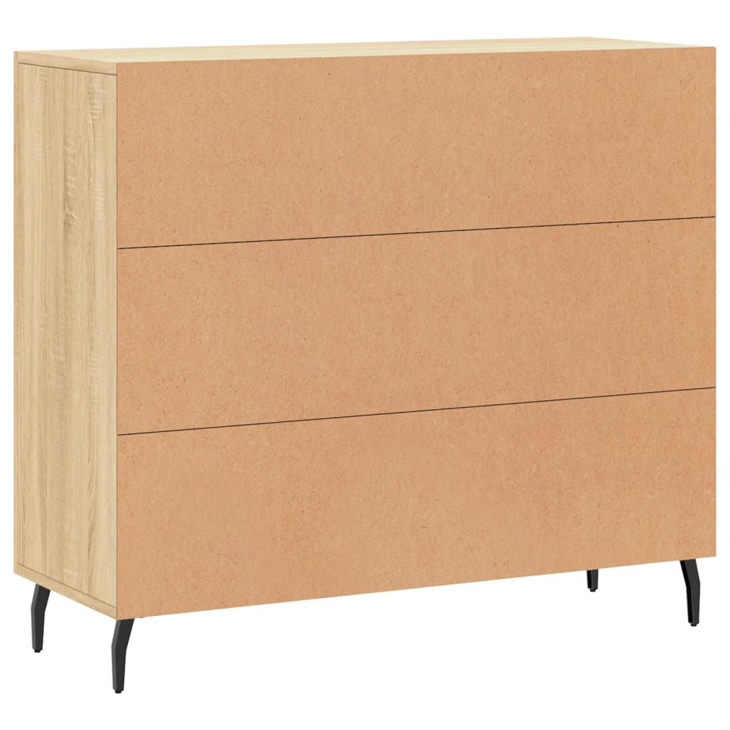 skab 90x34x80 cm konstrueret træ røget egetræsfarve