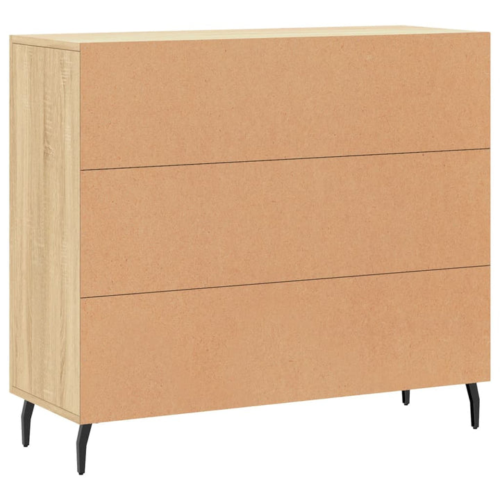 skab 90x34x80 cm konstrueret træ røget egetræsfarve