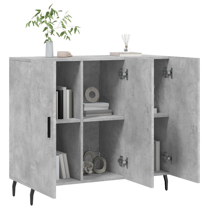 skab 90x34x80 cm konstrueret træ betongrå