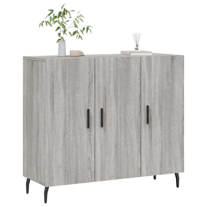 skab 90x34x80 cm konstrueret træ grå sonoma-eg