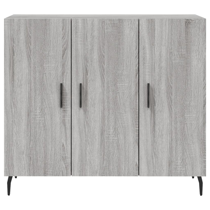 skab 90x34x80 cm konstrueret træ grå sonoma-eg
