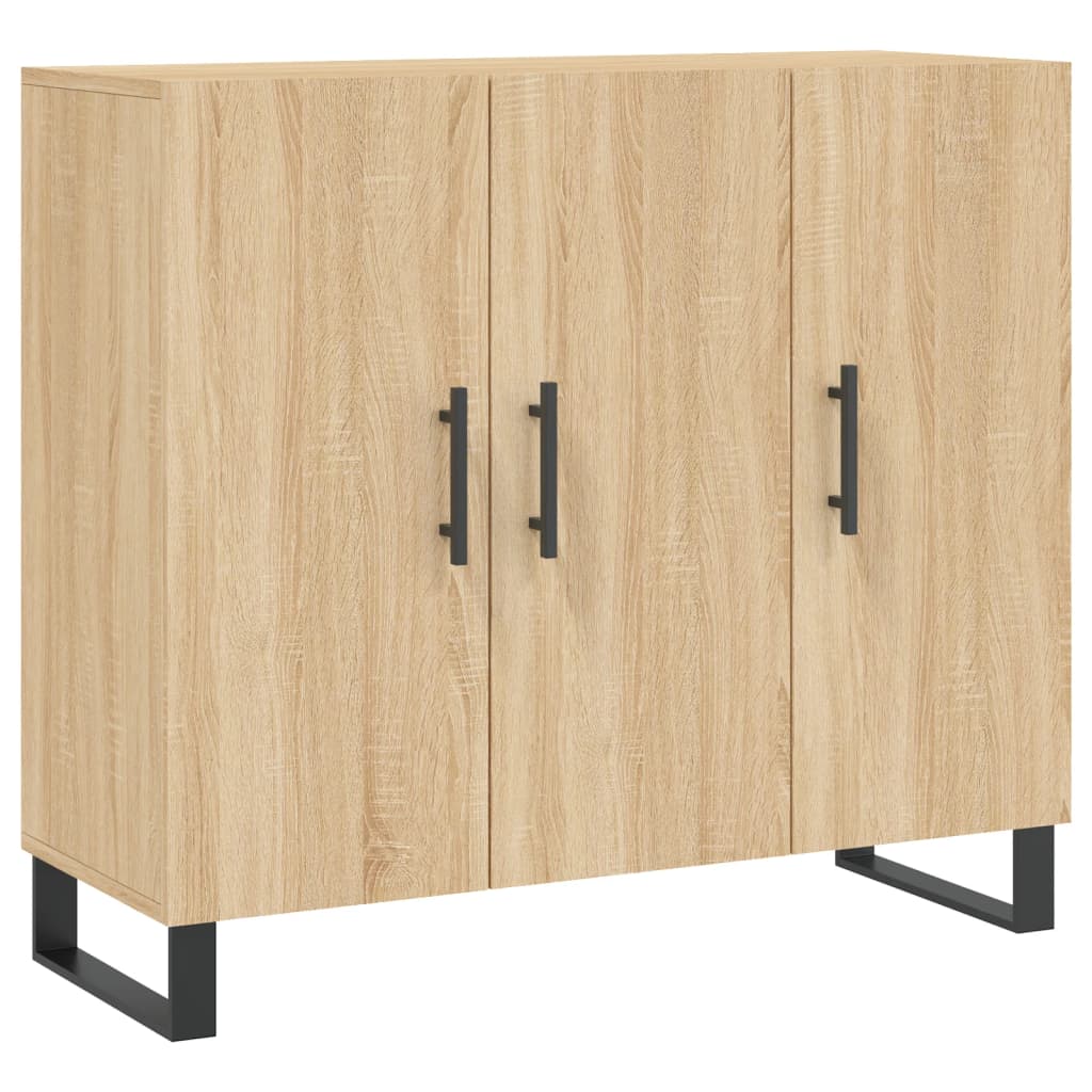 skab 90x34x80 cm konstrueret træ røget egetræsfarve