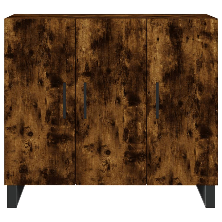 skab 90x34x80 cm konstrueret træ røget egetræsfarve