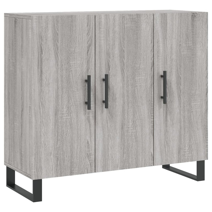skab 90x34x80 cm konstrueret træ grå sonoma-eg
