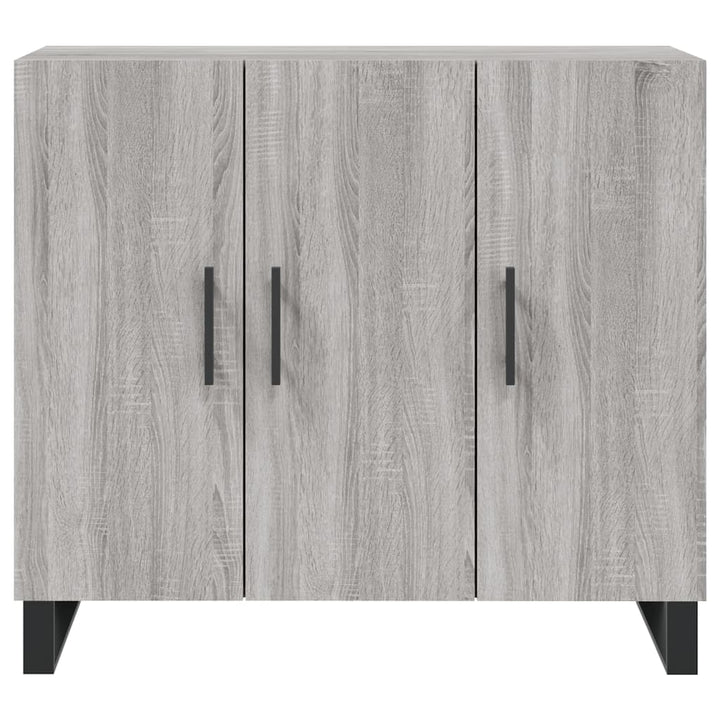 skab 90x34x80 cm konstrueret træ grå sonoma-eg